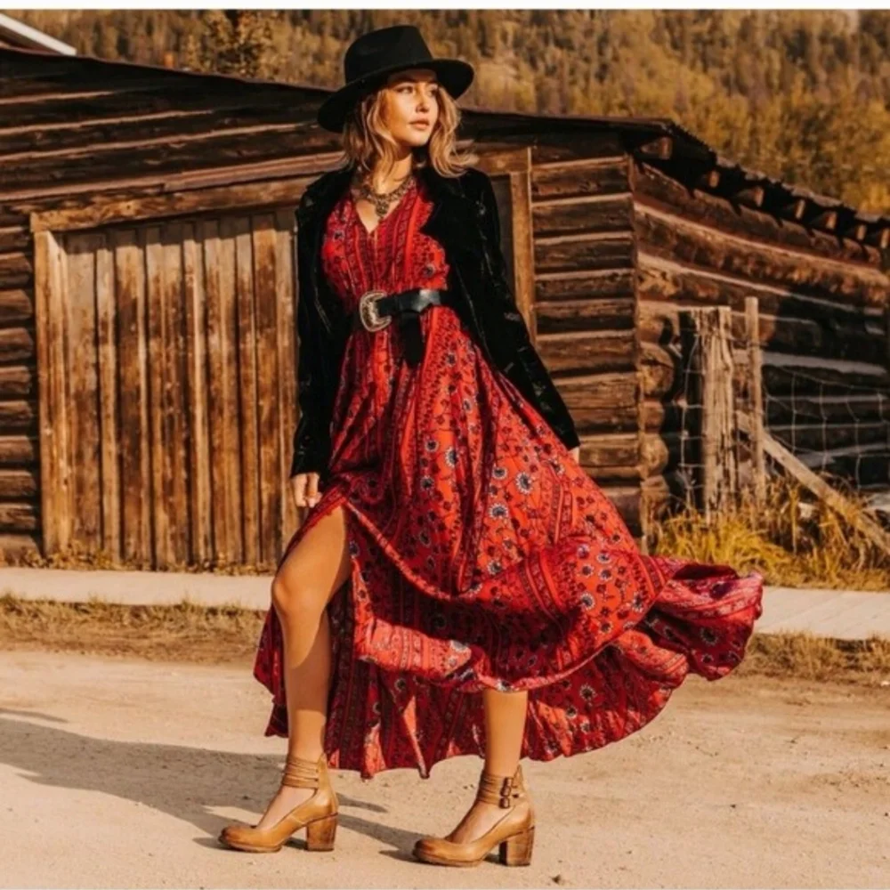 freebird Tan Leather Multi-Strap Block Heel Pumps - Picture 14 of 16